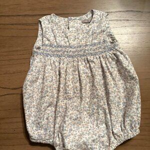 Fleurisse Baby Girl's Kensington French Blue Floral Romper 12-18 Mo